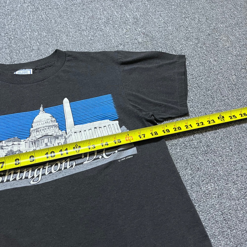 Vintage Lowry Washington DC T Shirt‎ L (Fits M) Black Graphic Souvenir 1988 80s - Picture 7 of 8